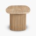 IFIPF-1001 Oval Coffee Table with Travertine Marble, Fluted Base