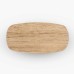 IFIPF-1001 Oval Coffee Table with Travertine Marble, Fluted Base