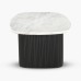 IFIPF-1004 Oval Coffee Table with Travertine Marble, Fluted Base