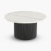 IFIPF-1006 Round Coffee Table with White Marble, Fluted Base