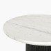 IFIPF-1006 Round Coffee Table with White Marble, Fluted Base