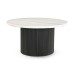 IFIPF-1006 Round Coffee Table with White Marble, Fluted Base