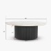 IFIPF-1008 Round Coffee Table with White Marble, Fluted Base