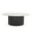 IFIPF-1008 Round Coffee Table with White Marble, Fluted Base
