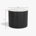 IFIPF-1010 Round End Table with White Marble, Fluted Base