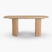 IFIPF-1011 Dining Table with Travertine Marble, Fluted Base