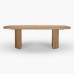 IFIPF-1013 Dining Table with Travertine Marble, Fluted Base