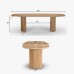 IFIPF-1013 Dining Table with Travertine Marble, Fluted Base