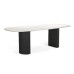IFIPF-1014 Dining Table with White Marble. Fluted Base
