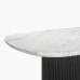 IFIPF-1014 Dining Table with White Marble. Fluted Base