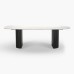 IFIPF-1014 Dining Table with White Marble. Fluted Base