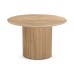 IFIPF-1015 Round Dining Table with Travertine Marble, Fluted Base