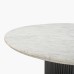 IFIPF-1016 Round Dining Table with White Marble, Fluted Base