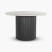 IFIPF-1016 Round Dining Table with White Marble, Fluted Base