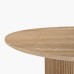 IFIPF-1017 Round Dining Table with Travertine Marble, Fluted Base