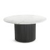 IFIPF-1018 Round Dining Table with White Marble, Fluted Base