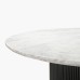 IFIPF-1018 Round Dining Table with White Marble, Fluted Base