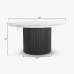 IFIPF-1018 Round Dining Table with White Marble, Fluted Base