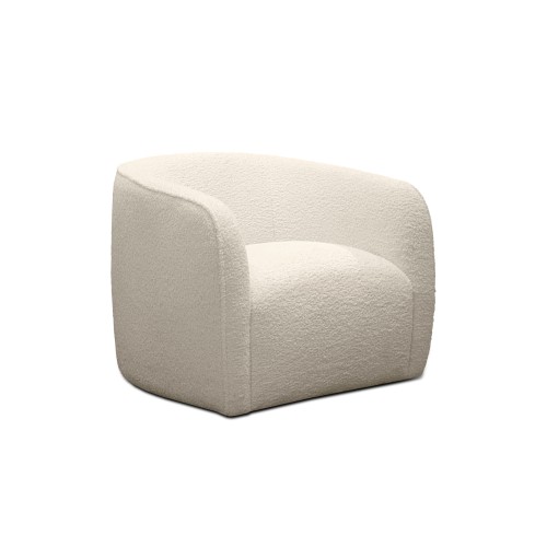 Clovis Swivel Chair in Shearly UBK Natural Fabric