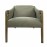 Delphine Club Chair in 013 Denim Fabric, 8010 Top Grain Leather Straps