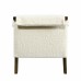 Delphine Club Chair in Shearly Natural Fabric, 8088 Top Grain Leather Straps