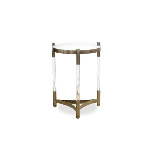 ENJ61036 Acrylic and Brass End Table