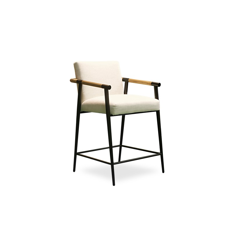 Haling Bar Stool in Ashford Cream on Black