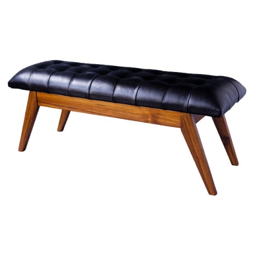 PS 497 Seoul Bench in Black Leather