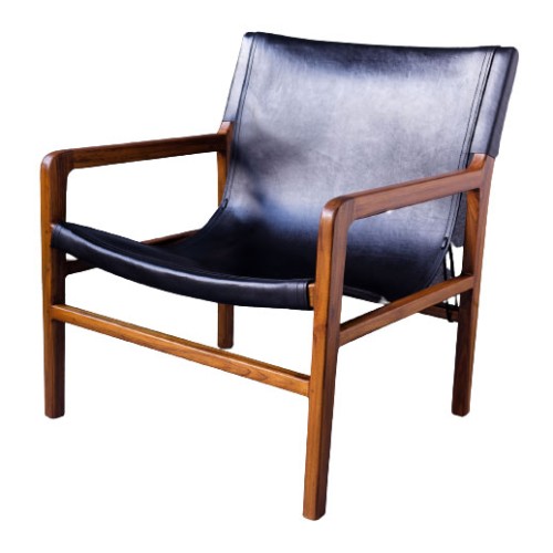 PS 498 Lisbon Club Chair in Black Leather