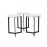 RK-36318B Hex End Table (set of 3) - Black Finish / White Marble