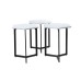 RK-36318B Hex End Table (set of 3) - Black Finish / White Marble