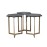 RK-36318G Hex End Table (set of 3) - Gold Finish / Black Marble