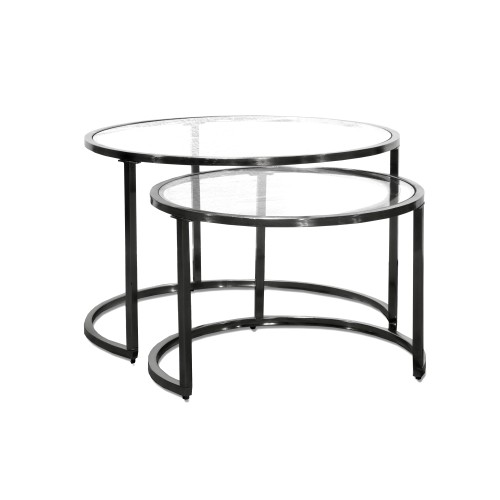 RK-36319B Round Coffee Table (set of 2) - Black Finish