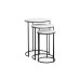 RK-36322B End Table (set of 3) - Black Finish / White Marble
